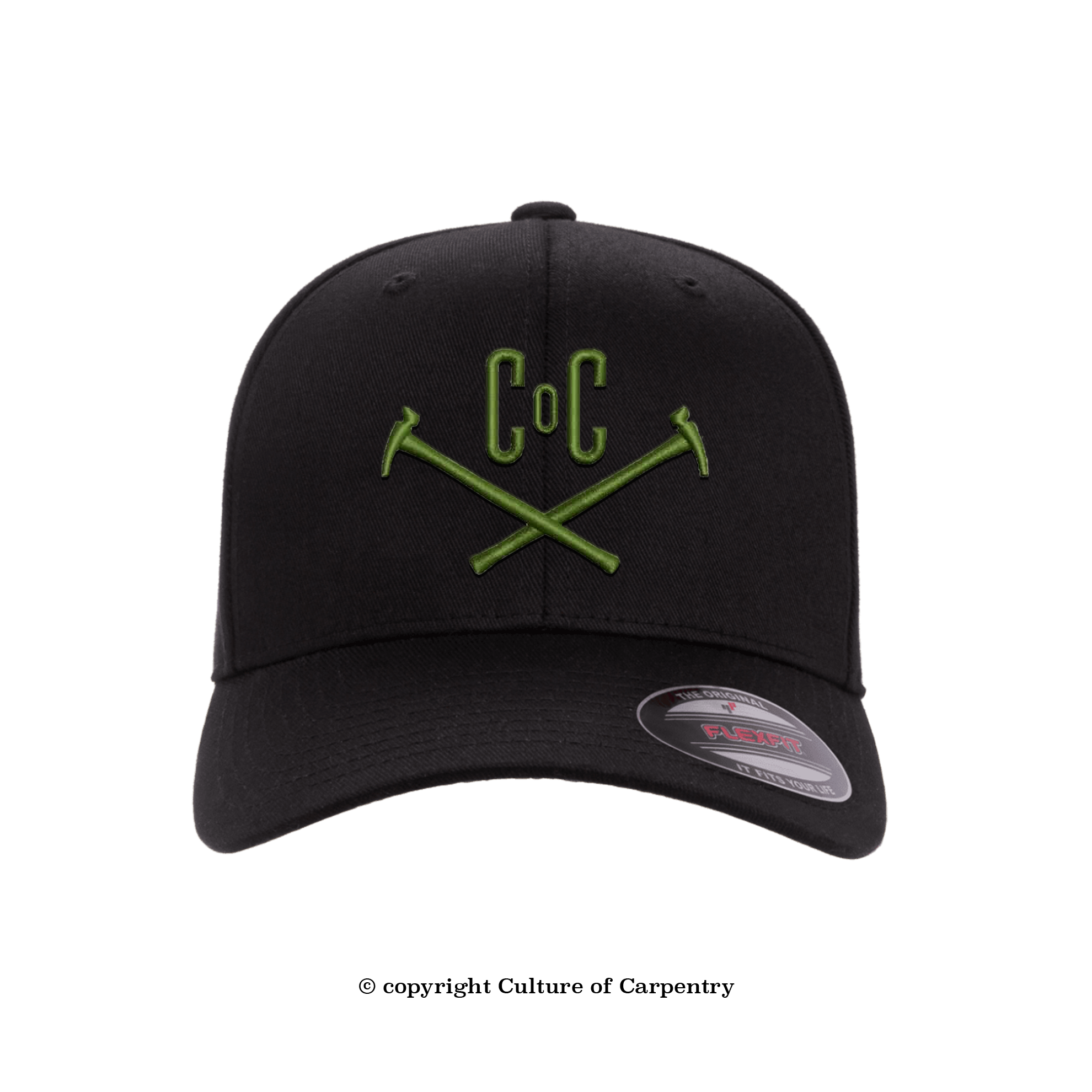 Culture of Carpentry Hammers Icon-Black Flexfit Hat