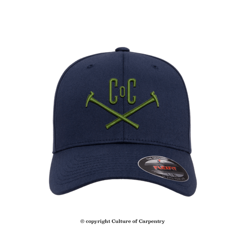 Culture of Carpentry Hammers Icon-Navy Flexfit Hat