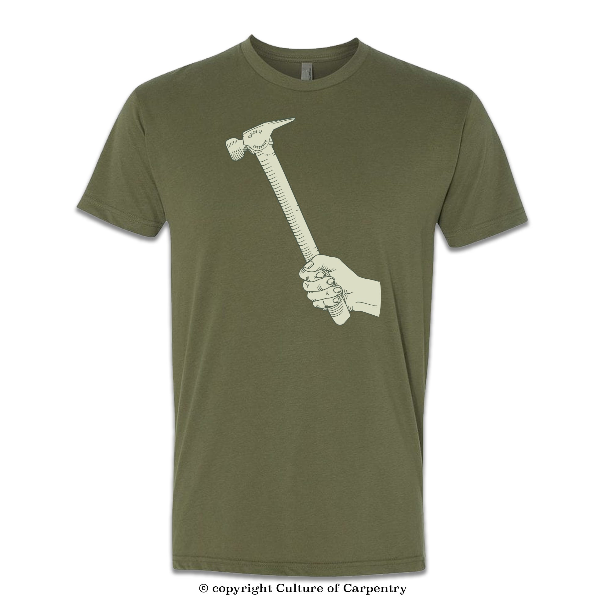 Culture of Carpentry Hammer Icon - Olive Green T-Shirt