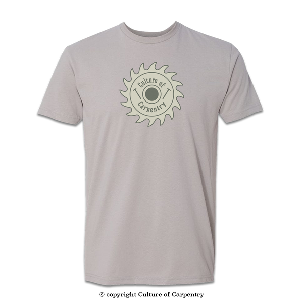 Culture of Carpentry Sawblade Icon T-Shirt - Light Grey