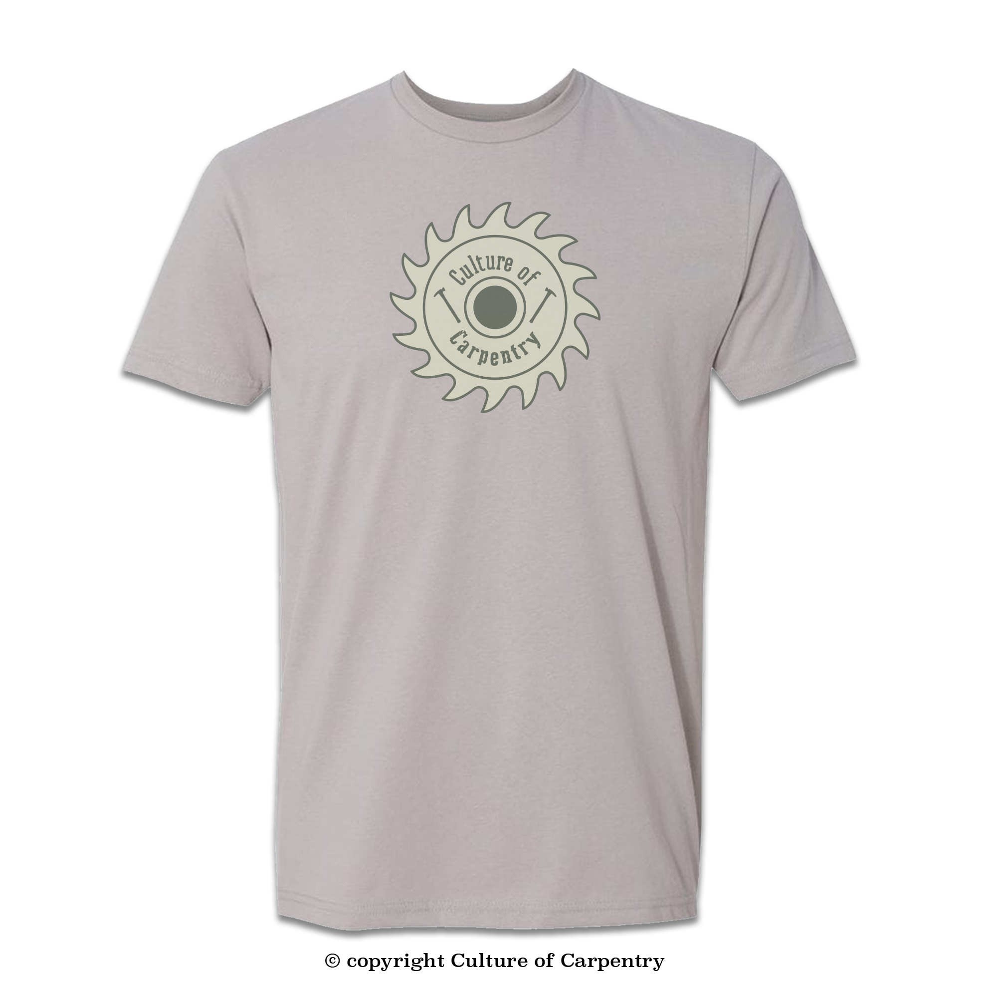 Culture of Carpentry Sawblade Icon T-Shirt - Light Grey