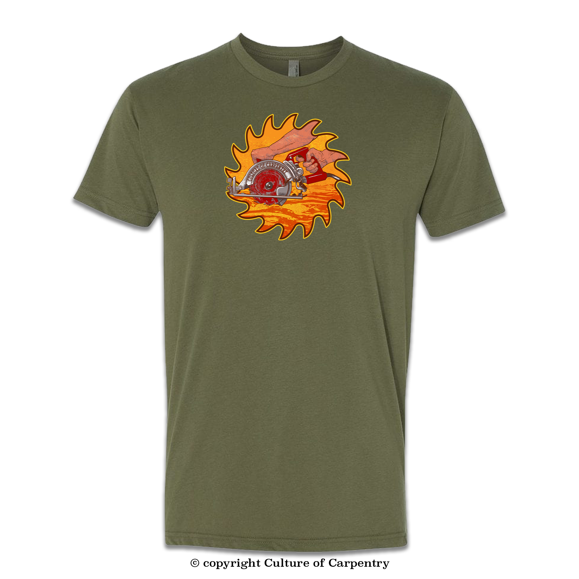 Skilled Saw Military Green T-Shirt