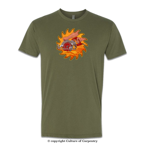 Skilled Saw Military Green T-Shirt